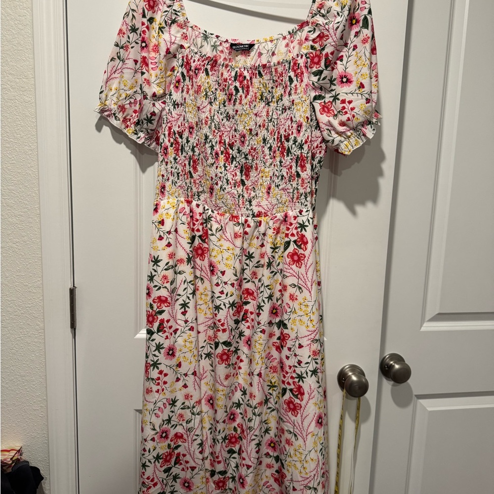 Bloomchic Floral Smocked Dress pink 22/24 3X